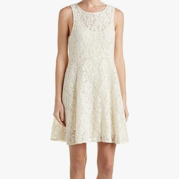 Free People Womens Miles Of Lace Shift Dress, Off-White, - Picture 4 of 8